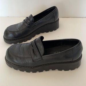 Esprit Platform Wedge Leather Loafers